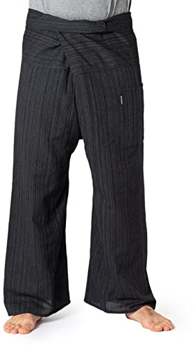 PANASIAM Thai Fischerhose für Damen & Herren - Wickelhose in 2 Längen | Thai Fisherman Pants, Unisex, auch als Yogahose oder Kampfsporthose, flexible Passform in 2 Längen, Baumwolle, Design Lini