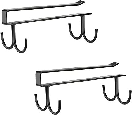 FOMANSH Porta Tazze Ganci sotto Armadietto Cucina Utensil Senza Foratura Portatazze Mutifunctional Mug Bicchieri di Vino Cravatte Cinture Deposito Ganci