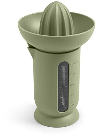 Blim Plus Presse-agrumes Ufo avec carafe graduée 500 ml vert mat (Forest) en plastique 100 % recyclable, non toxique, facile à nettoyer et lavable au lave-vaisselle, avec bec, stable et pratique