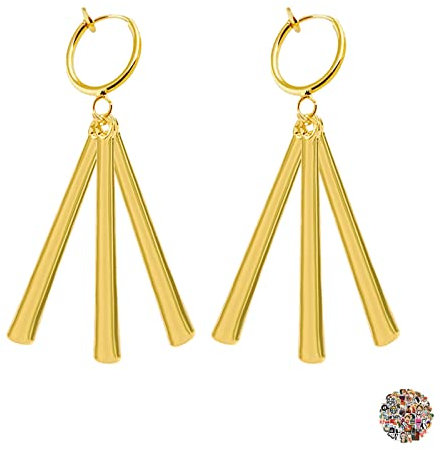 YouU Zoro Ohrclip Anime-Aufkleber Minimalistisch Vertikal Geometrisch Baumelnd Ohrringe für Fans Cosplay Schmuck Gold 22 Stück (Keine Notwendigkeit für Piercing)