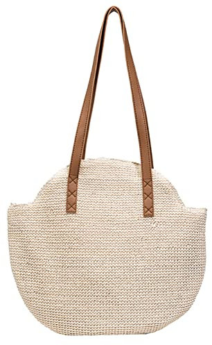 XIANXIAN Stroh Handtasche Sommer Strandtasche Stroh Umhängetasche Korbtasche Vintage Handgewebte Strand Stroh Handtasche for Frauen for Damenreisen und Urlaub
