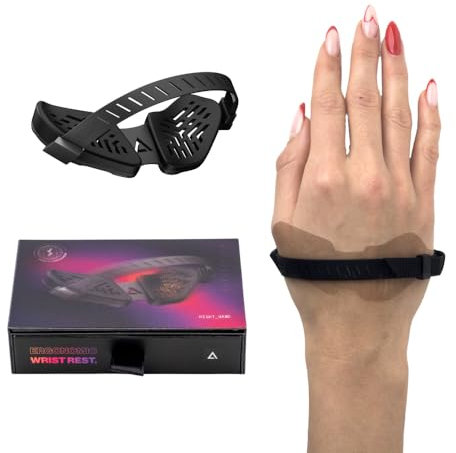 DELTAHUB Carpio G2.0 - Right-Handed Truly Ergonomic Gaming Wrist Rest for Mouse, Gamer Approved, Pain Relief, Anti-Fatigue, Computer, Laptop, Esports, Silicone Strap, Easy Glide (Small, Right, Black)