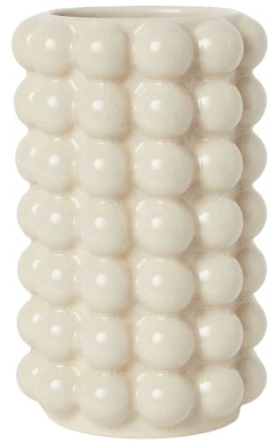 YANWE1 Seifenblasenvase - Beige Keramik Blumenvase, Boho Stil, Modern und Dekorativ - Hohe Vase für Wohnzimmer, Schlafzimmer, Hochzeit, Eingang, Kaminsims, Büro, 8,5 Zoll