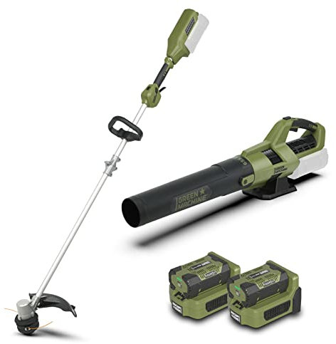 GREEN MACHINE Coupe Bordure sans Fil 62V 40.6cm et Souffleur Feuilles 62V 18.5m³/Minutes Ensemble combiné, Batterie et Chargeur Inclus