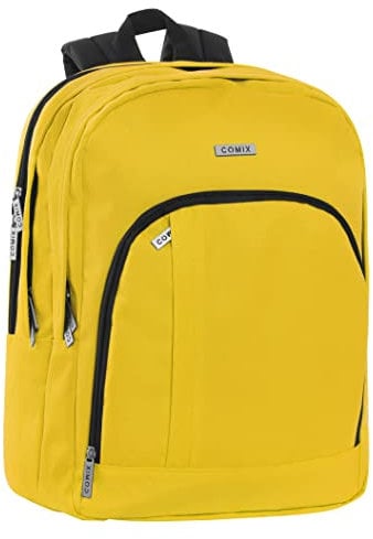 COMIX - Zaino Citrus Scuola Media, Elementare e Superiore per Bambini e Ragazzi, Schienale Imbottito e Rinforzato, Spallacci Regolabili e Vano Principale + Tasca Frontale con Zip-cm 32x21x43h