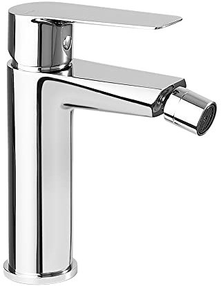 Inbagno Miscelatore per Bidet monocomando, Finitura Cromo Lucido in Ottone, con Sottile Leva di Comando, Serie Cristallo