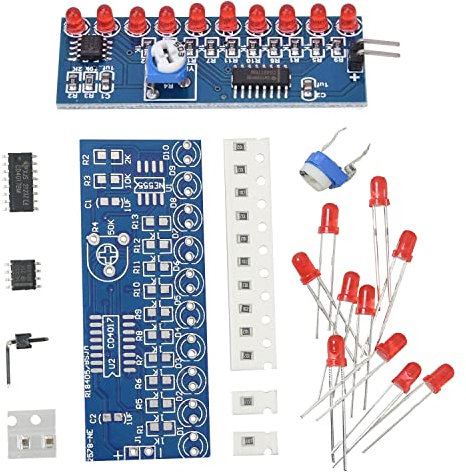 FMHXG LED-Lichtmodul-Set, 2 Stück, wasserfließendes Lichtmodul NE555 + CD4017 LED Chaser LED Lauflicht