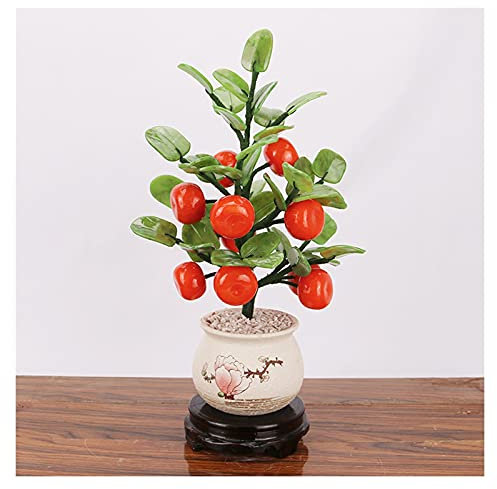 Plantas Simulación Feng Shui Jade Plantas en maceta Árbol de dinero Decoración de estilo Bonsai for riqueza y suerte - Decoración de oficina en casa Regalos de decoración de sala de estar Árbol de bon