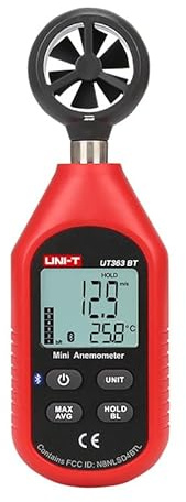 UNI-T UT363 UT363BT Mini Handheld Anemometer With Bluetooth Digital Wind Anemometers Speed Measurement Temperature Tester(UT363BT)