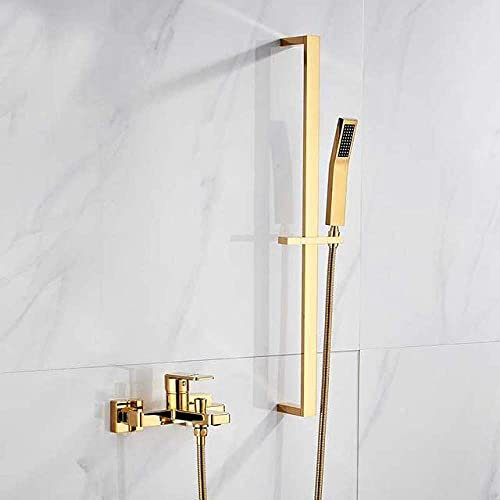 Rubinetto Miscelatore Doccia Dorato Miscelatore Doccia Monocomando Rubinetto Doccia A Parete Rubinetto Set Doccia Bagno In Ottone Con Staffa,Golden B