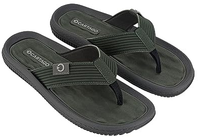 Cartago Herren Dunas VI AD Flipflop, Black/Green, 43 EU