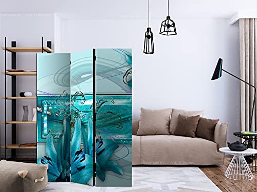Paravent – Türkis Idyll [Room Dividers] [135 x 172]