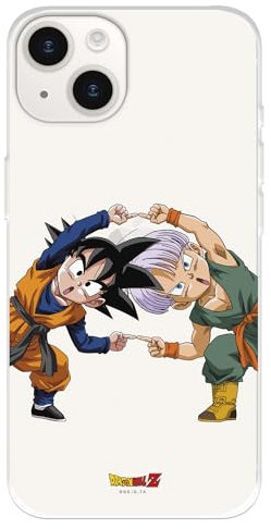 Schutzhülle kompatibel mit iPhone 15, offizieller Dragon Ball Goten und Trunks Fusion, um Ihr Handy zu schützen, flexible transparente Silikonhülle, offiziell lizenziert von Dragon Ball