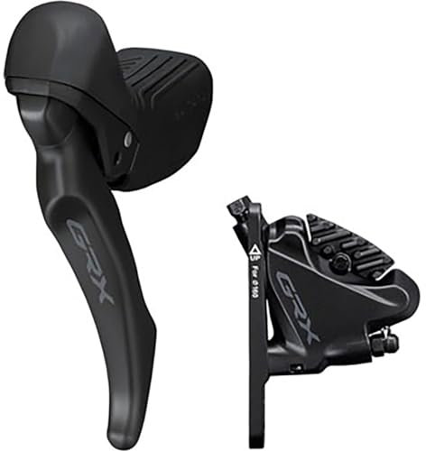 SHIMANO GRX BL-RX610 Brake Lever with BR-RX400 Hydraulic Disc Brake Caliper - Left/Front, Flat Mount Caliper, Black