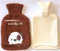 EWANTO Wärmflasche Bettflasche 1000 ml Braun mit Bezug und Kängurutasche für Kinder und Erwachsene