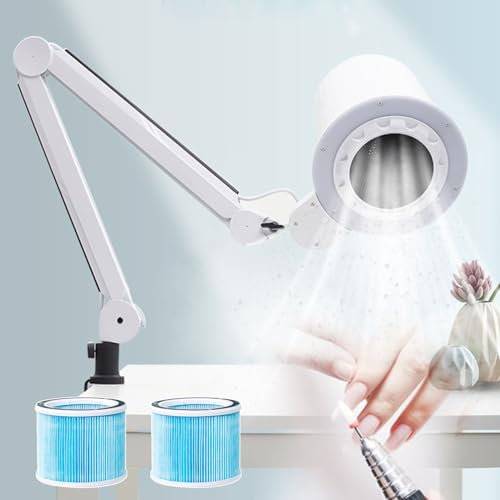 QJJML Aspirador De Polvo De Uñas Y Limpiador De Aire, Aspirador De Polvo De Uñas con 2 Filtros, para Manicura Y Pedicura Profesional