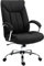 Vinsetto Bürostuhl mit Wippfunktion ergonomischer Stuhl mit gepolsterte Armlehne Kopfstütze höhenverstellbarer Schreibtischstuhl Drehstuhl mit Rückenlehne Nylon Schwarz 65 x 78 x 110-118 cm
