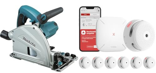 Makita Tauchsäge im Makpac & X-Sense XS01-M ProConnected Rauchmelder mit SBS50 Basisstation