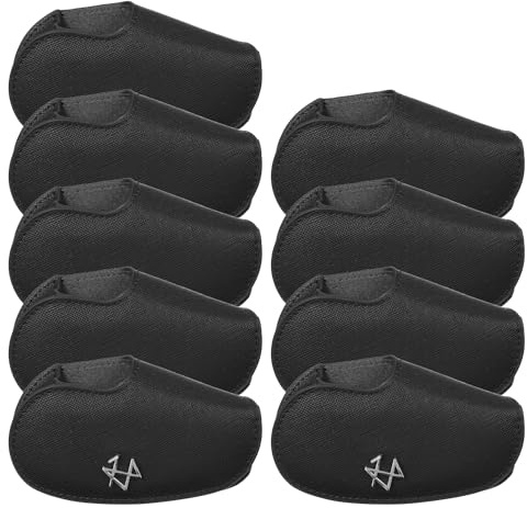Golf Iron Covers 9pcs or 1pc Saffiano Leather Magnetic Club Headcover