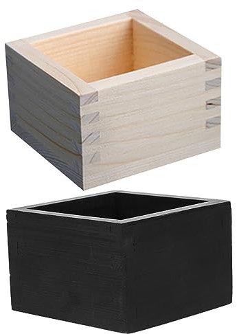 TOPBATHY 2 Piezas taza japonesa para beber tazas masu de madera posavasos helado de mini muñeca portavasos de sake Estilo japones pintura caja de te ciprés vaso de sake