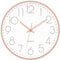 DANIEL JAMES Silent Wall Clock - 30cm Round Wall Clock for Home, Living Room, Office, Bedroom & Kitchen - Modern Analogue Clock with Easy Read Numbers - 12-inch, Rose Gold & White