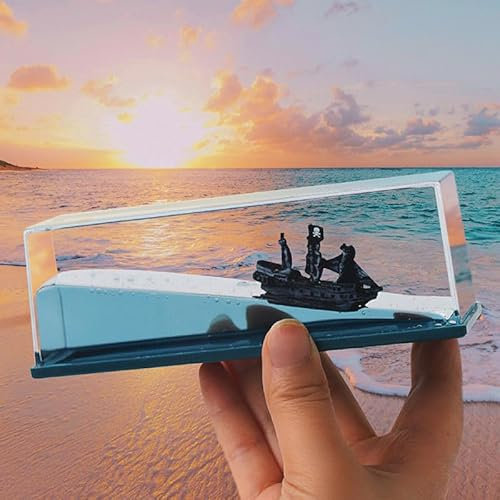 AIBAOBAO Flüssigkeitsdriftflasche Für Kreuzfahrtschiffe, Unsinkable Boot In Einer Box, Handgefertigte Nautische Ornamente, Dekoration Für Büro Desktop, Schlafzimmer, Vitrinen Und Geschenke