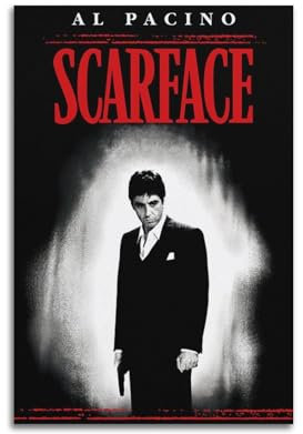 NUSLNG Filmposter mit Scarface-Motiv, dekoratives Leinwand-Poster, Wandkunst, Wohnen, moderne Familienschlafzimmer-Dekoration, Poster, 30 x 45 cm, ungerahmter Stil