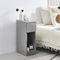 Pantanal Slim Wood Bedside Table Bedroom Nightstand with Shelf and Drawer, Narrow Bathroom Small Floor Storage Cabinet Living Room Sofa Side Table (Grey High Glossing)