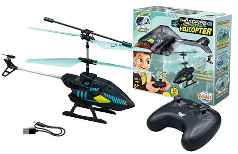 Buki - 37295 - Hélicoptère RC - 23 cm - Télécommande Longue portée 2,4 GHz - Portée de 20 mètres de Haut