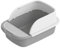 FENGJISUN Katzentoilette Katzenklo Katzentoiletten Für Hauskatzen Mit Rahmen Katzentoilette Mit Schaufel Katzentoilette Katzentoilette Katzen Zubehör(Grey)