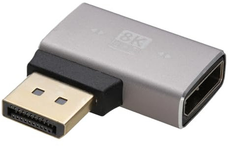 kenable DisplayPort 8K Right Angle Adapter 8K 60Hz (Horizontal 270°)