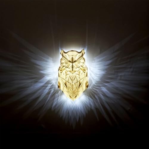 KBIBCK 3D Tier LED Wandleuchte, Bald Eagle Wall Light, Owl Wall Light Eagle Lamp, 3D Adler Lampe Wand, Batteriebetriebenes Nachtlicht, Eulen Lampe Wand für Schlafzimmer, Flur, Kneipen, Treppenhaus