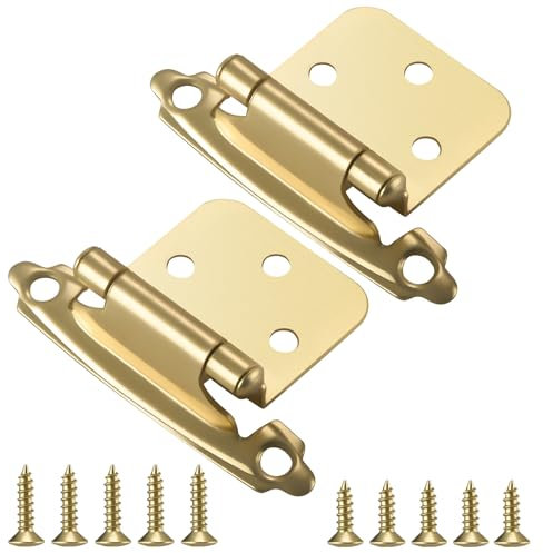 8 Pack (4 Pair) Oil Rubbed Bronze Self-Closing Cabinet Hinges for 1/2 Overlay Kitchen Cabinet Door, Semi-Concealed Flush Mount, Face Frame, Adjustable, Heavy Duty Hinges for Kitchen Cabinets