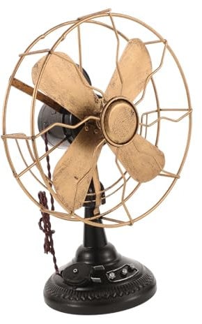 Ciieeo Metal Standing Fan Vintage Table Fan Ornament Retro Adornments for Room Decor
