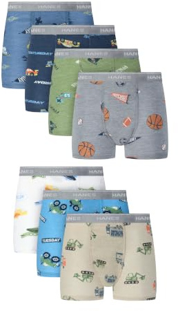 Hanes Toddler Potty Trainer Boxer Briefs for Toddlers, Light Leaks Potty Training Underwear for Boys, 6 or 7-Packs