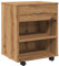 vidaXL Rollcontainer, Aktenschrank mit Stauraum, Rollschrank für Büro Arbeitszimmer, Bürocontainer Büroschrank, Artisan-Eiche Holzwerkstoff