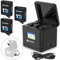 Anegine Hero 13 - Batteria ricaricabile da 2300 mAh e LCD a 3 canali, per GoPro Hero 13 Black Enduro, batteria ricaricabile con tipo C, confezione da 3