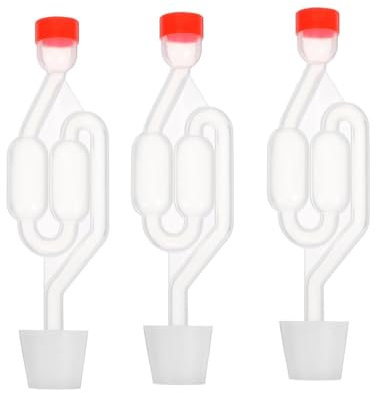 Naisfei 3 Sets Fermenter Beer Pickles Wine Making Air Locks Home Brew Accessory Non-Return Valves, Twin Bubble Airlock for Wine Making and Beer Making