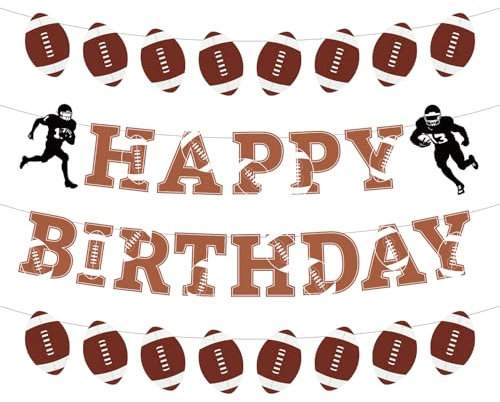 Fußball Banner, Fußball Party Deko Happy Birthday-Banner DIY Hängende Girlande Rugby-Banner für Jungen und Mädchen Sportthema Spieltag Geburtstagsparty Dekor Zubehör