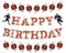 Fußball Banner, Fußball Party Deko Happy Birthday-Banner DIY Hängende Girlande Rugby-Banner für Jungen und Mädchen Sportthema Spieltag Geburtstagsparty Dekor Zubehör