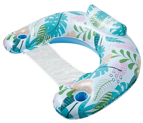 Chaise flottante pour piscine avec porte-gobelet, chaise gonflable pour piscine, chaise flottante en maille fabriquée en PVC monocouche, grande taille pour loisirs aquatiques
