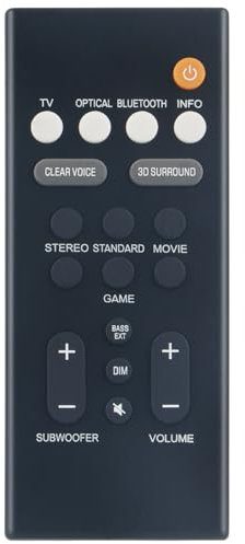 Allimity VDQ7630 Replacement Remote Control Replacement for Yamaha Sound Bar SR-B20A SR-C20A SR-B20ABL SR-C20ABL ATS-C200 VDQ7630 SRB20A SRC20A SRB20ABL SRC20ABL ATSC200