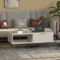 HYGRAD® Large TV Stand Unit Living Room Coffee Table With Storage Drawer Rectangular Gold Legs Living Room Table White