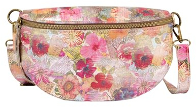 Joe Browns Damen Metallic Floral Leather Bum Bag Bauchtasche, Gold Multi