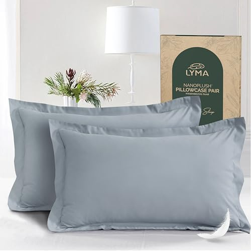 LYMA Pillow Cases Pack of 2 & 4,Ultra Soft Breathable Housewife & Oxford Cover, OEKO-TEX Certified,Nanoplush Double Brushed Quick Dry Pillowcases, Envelope Closure Wrinkle Fade Resistant,50x75 CM