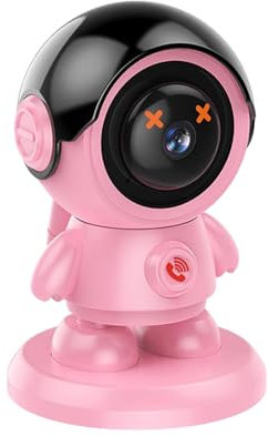 Robot Camera WiFi Mini Cameras 2MP IP Indoor Cam Wireless PTZ Audio Video Surveillance 1080P Night For Family Kids Adults Webcam Stand with Light (One Size)