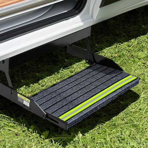 Pinyenr Wohnmobil Trittstufen Fußmatte,Wohnmobil Fußmatte für Trittstufe Mit Nächtlichen Reflektierenden Streifen Camping Trittstufen Matte Wohnmobil Zubehör