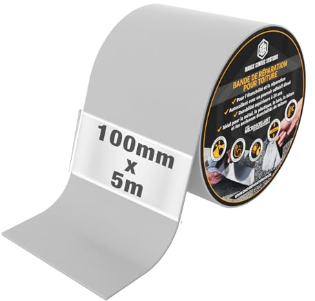 HSS Dachrinnendichtband selbstklebend selbstklebend Dichtband Dichtband Dichtband wasserfest UV beständig - Einfache Reparatur von Dach, Rissen, Fugen (Grau, 100mm/5m)