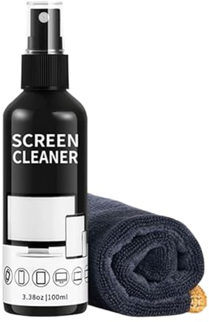 Electronic Spray Cleaner Portable Compact Electronic Devices Cleaning Mist | 100ml Quick-Drying TV Screen Cleaner Spray Cloth Kit Cleaning Mist Supplies for TV Smartphone Monitor Laptop Car Comput
