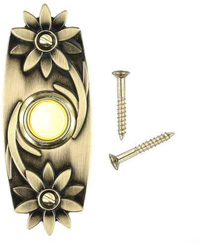 Zilimontt 1 x robuster Metall-Türklingel-Druckknopf, Antik-Bronze, verdrahtet, Türklingel (SKU)